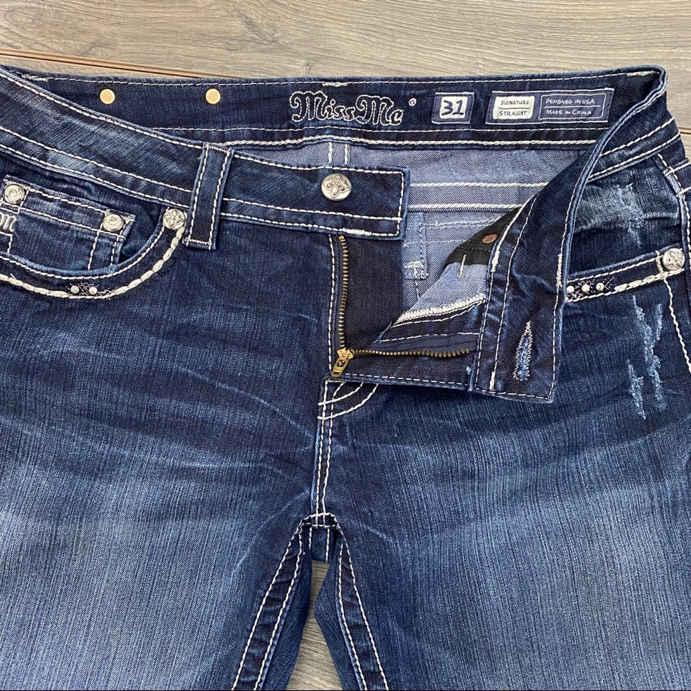 Miss Me Signature Straight Jeans Embellished 31 - Picture 6 of 8
